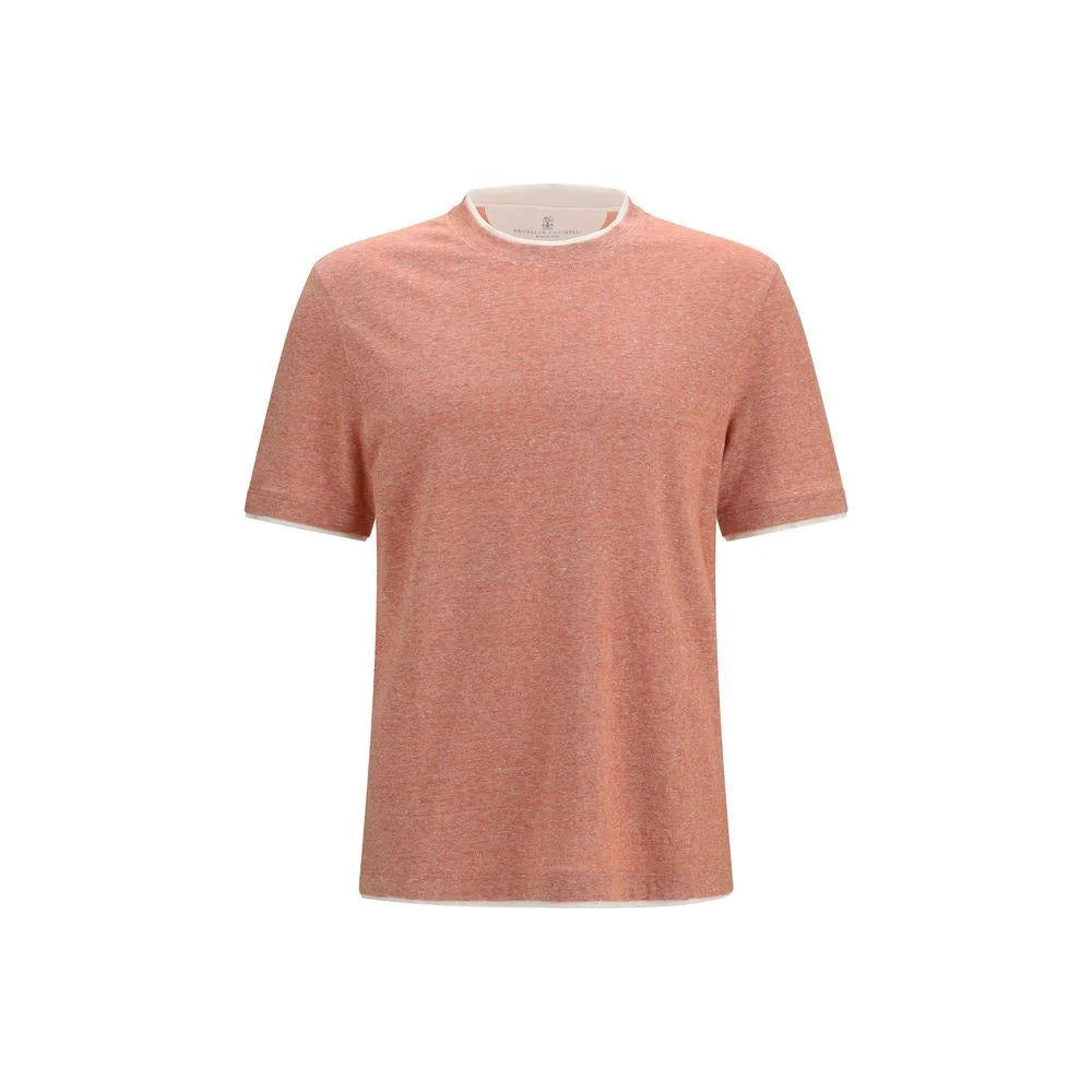 Brunello Cucinelli Orange Cotton T-Shirt - XL