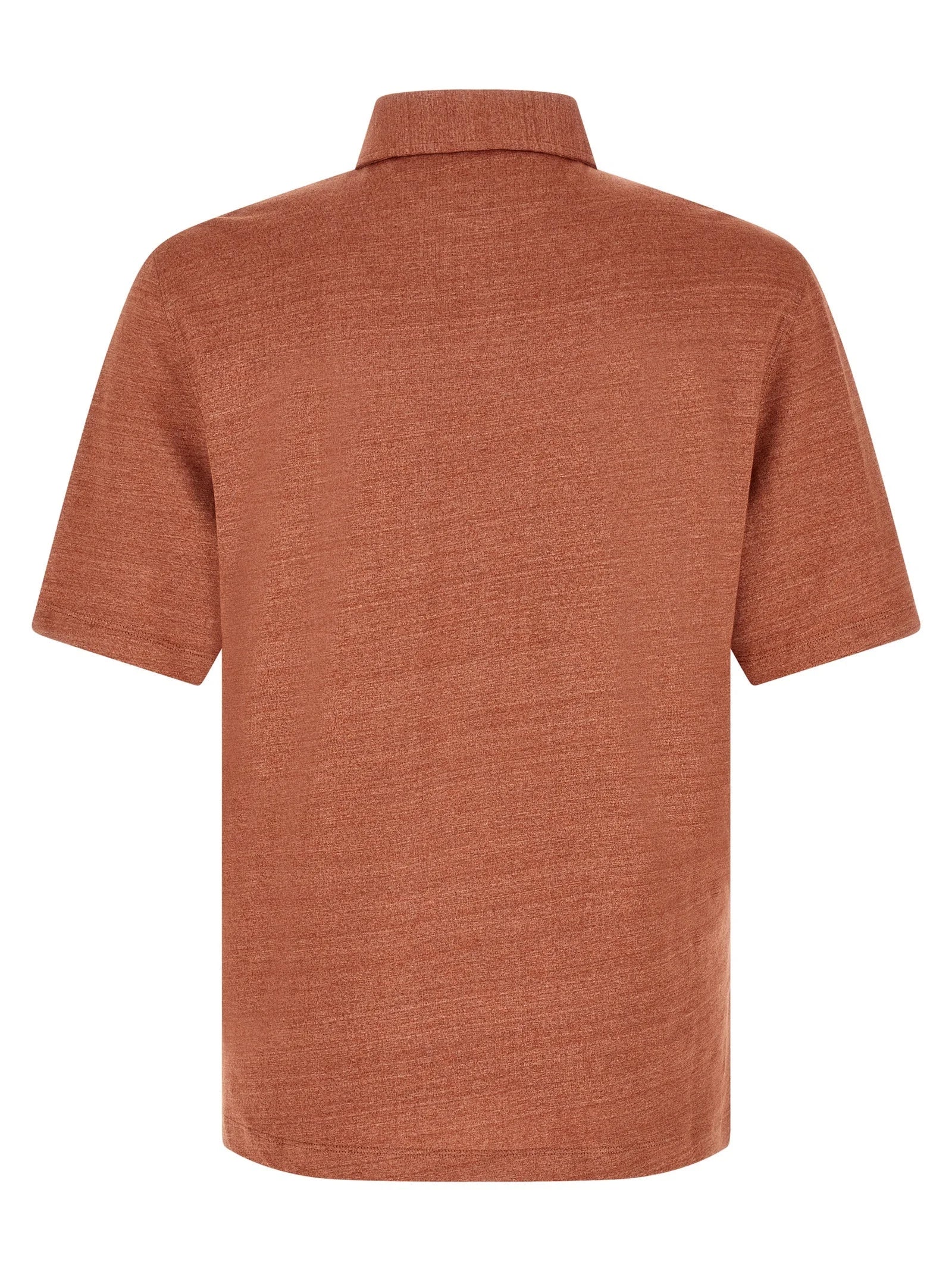 Brunello Cucinelli Orange Linen Polo Shirt