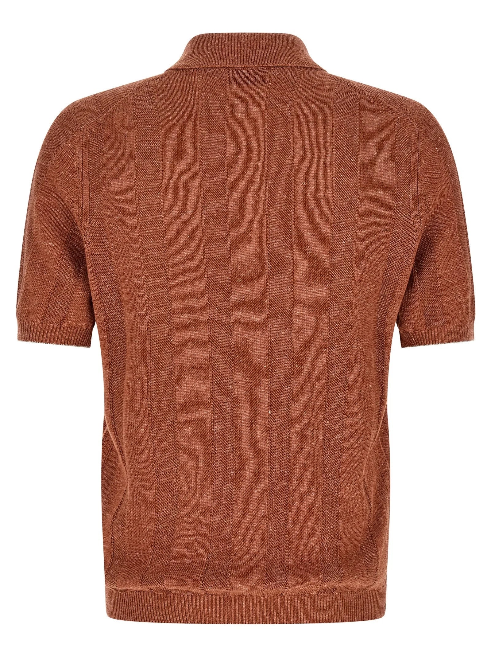 Brunello Cucinelli Orange Linen Polo Shirt