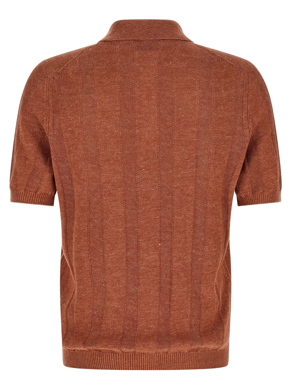 Brunello Cucinelli Orange Linen Polo Shirt