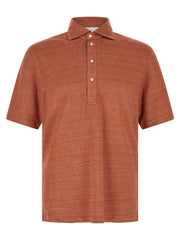 Brunello Cucinelli Orange Linen Polo Shirt