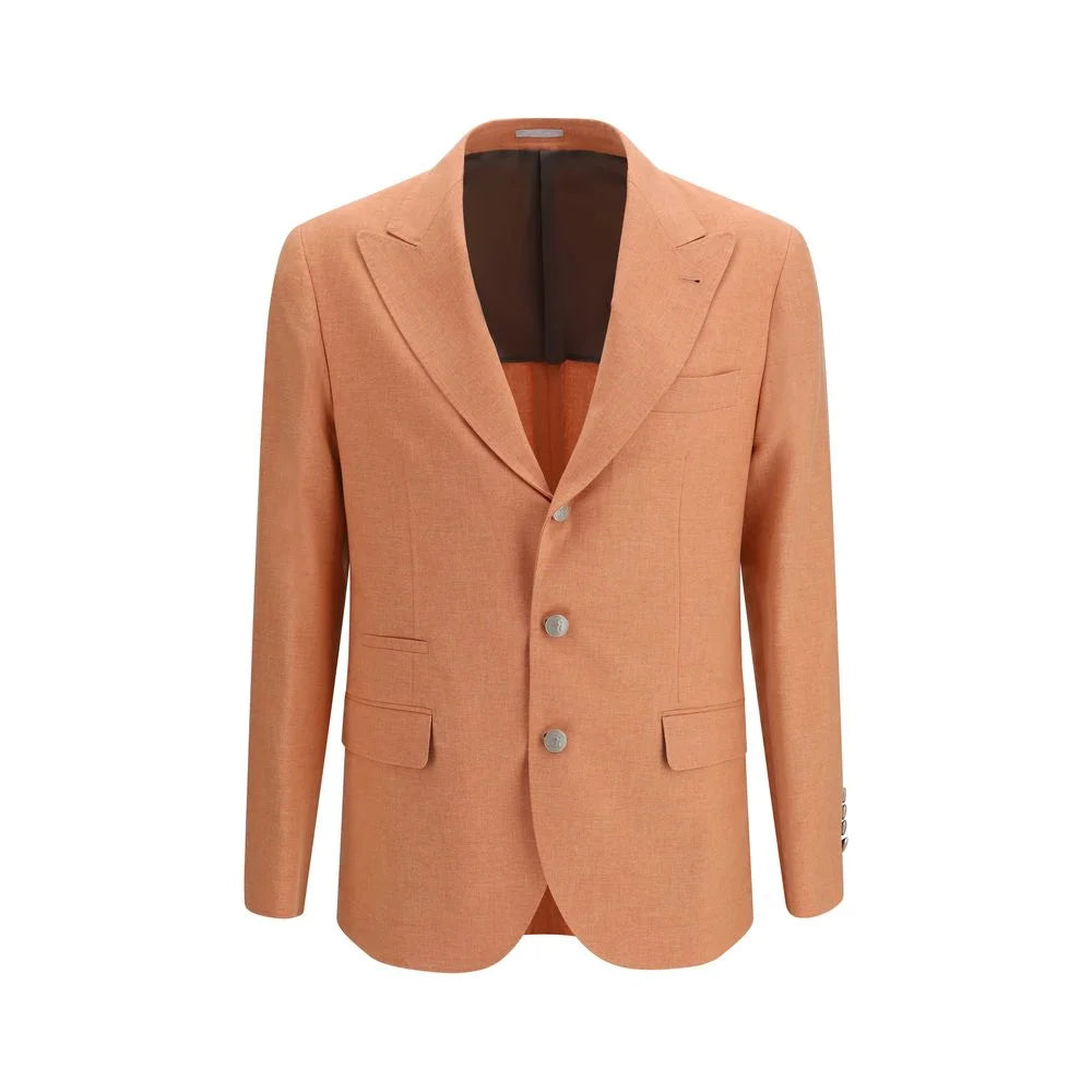 Brunello Cucinelli Orange Wool Oves Aries Blazer - IT50 | L