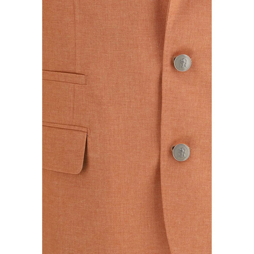Brunello Cucinelli Orange Wool Oves Aries Blazer - IT50 | L