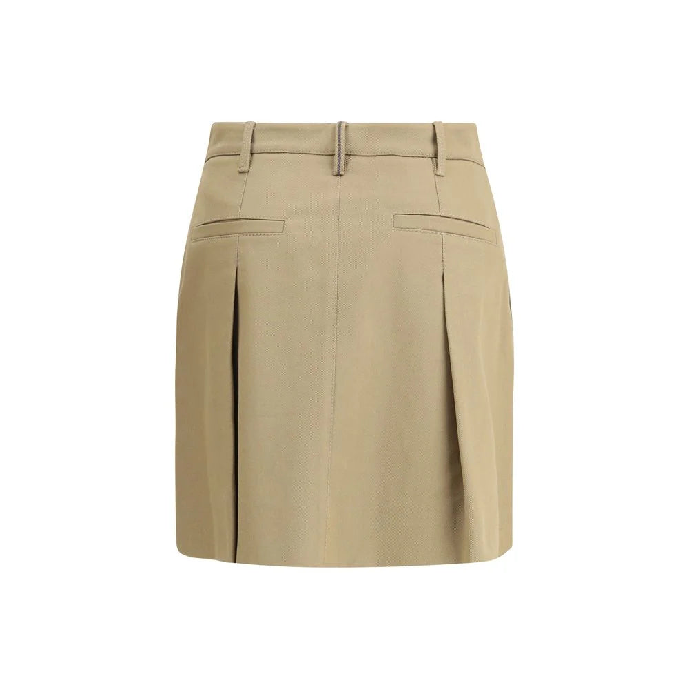 Brunello Cucinelli Pleated cotton short Skirt