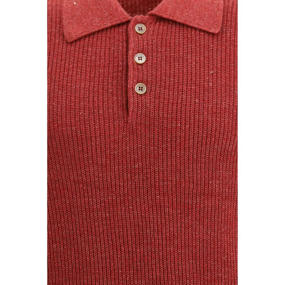 Brunello Cucinelli Red Cotton Dress Shirt