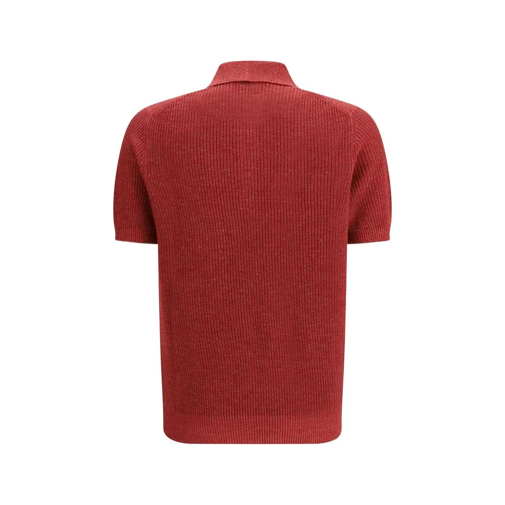 Brunello Cucinelli Red Cotton Dress Shirt