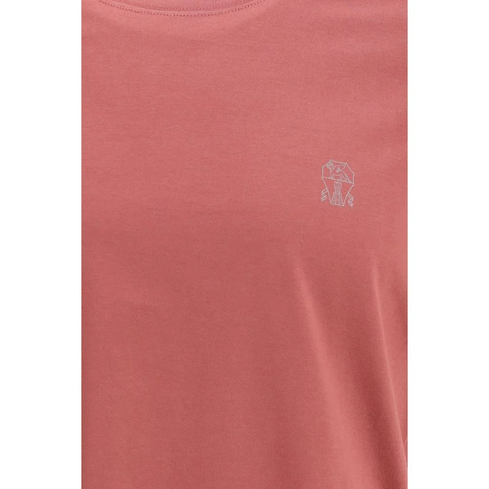 Brunello Cucinelli Red Cotton Long Sleeve T-Shirt