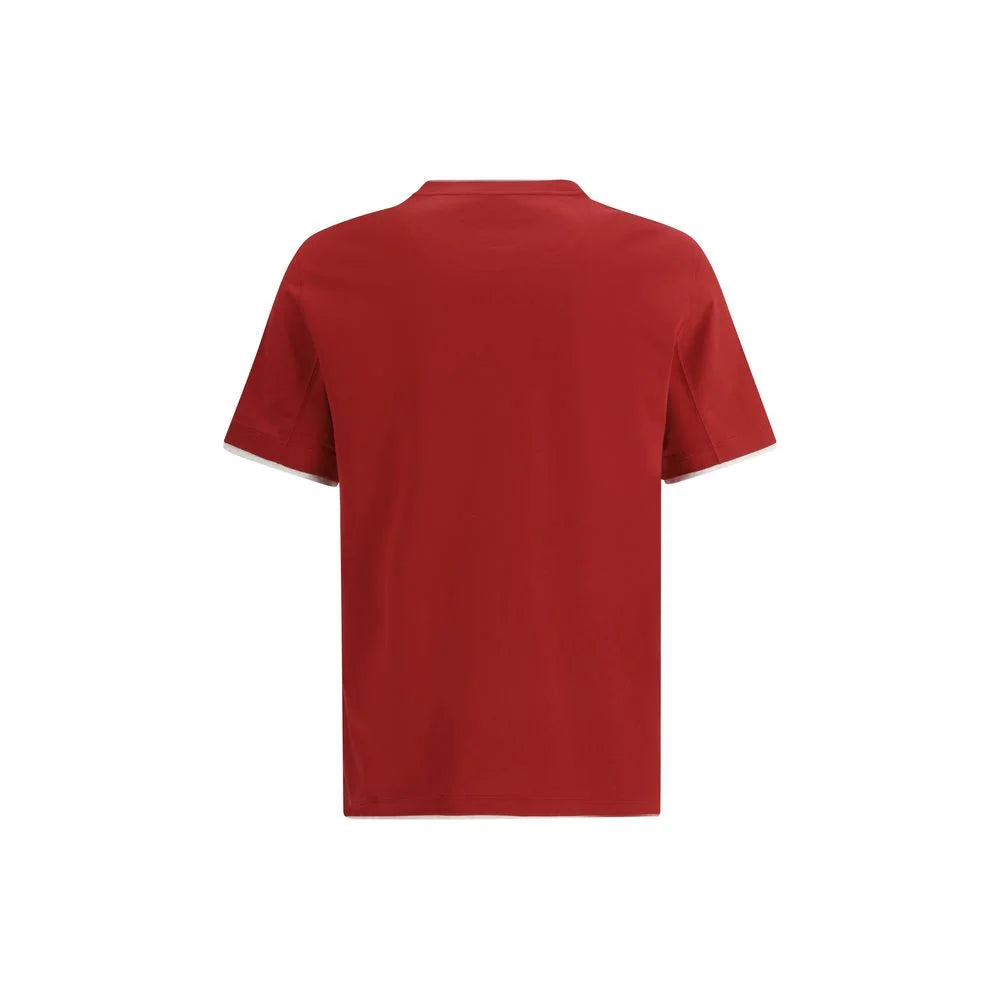 Brunello Cucinelli Red Cotton T-Shirt