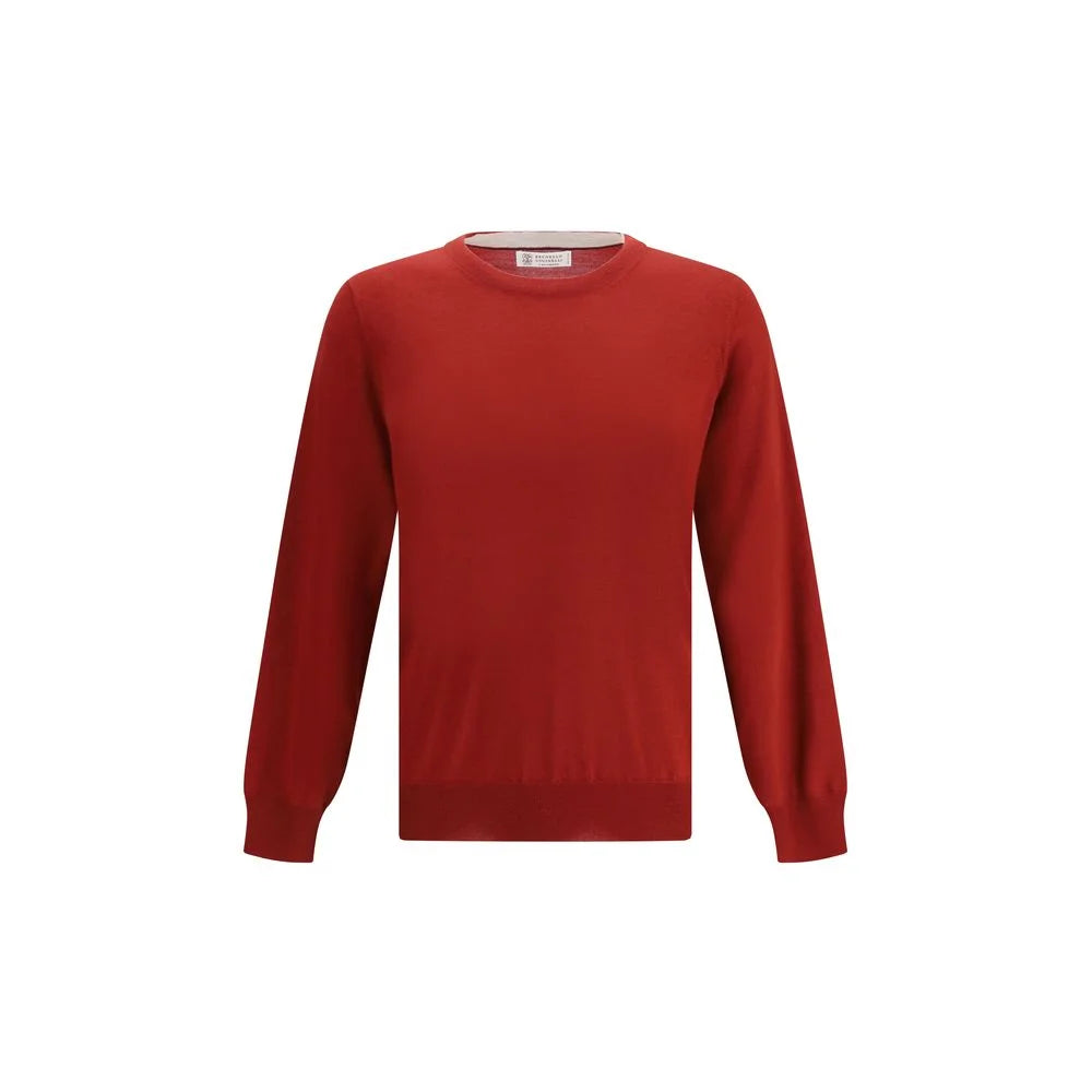 Brunello Cucinelli Red Fleece Wool Sweatshirt