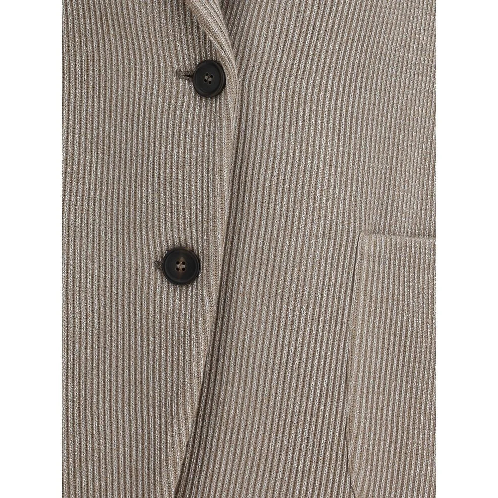 Brunello Cucinelli Ribbed deisgn lurex Jacket - IT40 | M