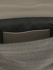 Brunello Cucinelli Silver Leather Clutch Bag