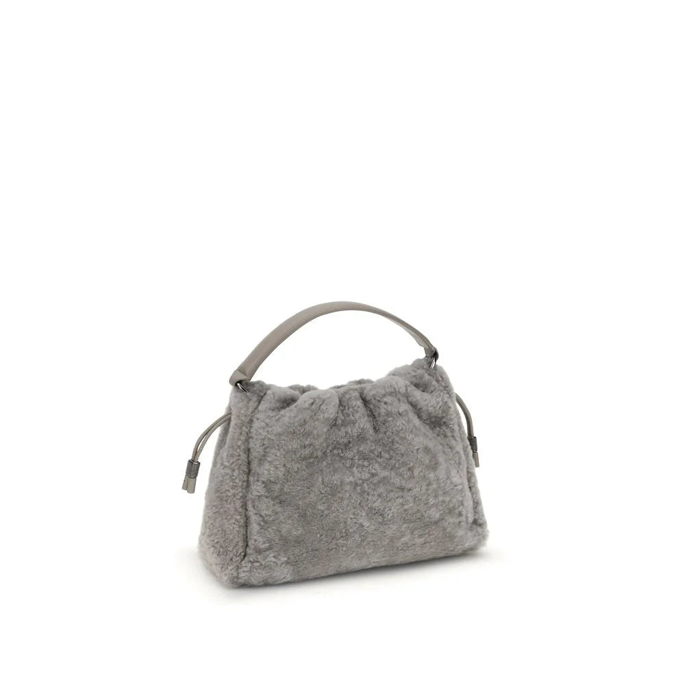 Brunello Cucinelli Small shearling Mellow Shoulder Bag