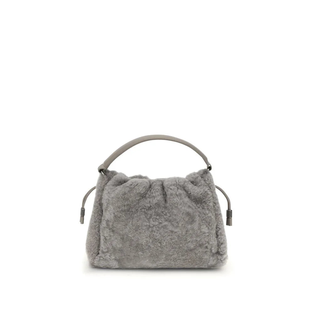 Brunello Cucinelli Small shearling Mellow Shoulder Bag - Shoulder Bags