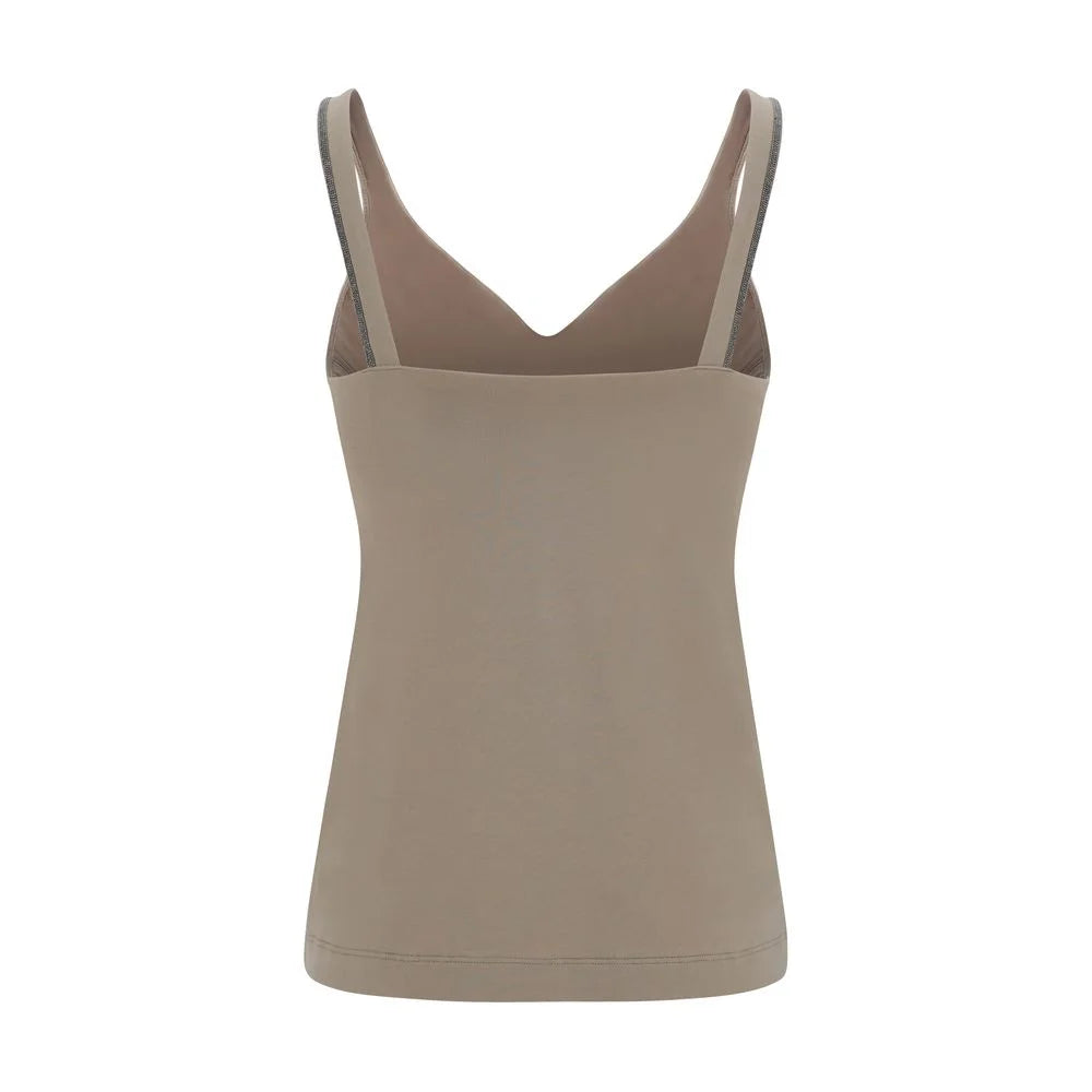 Brunello Cucinelli Top with embellishments - M - Tank Tops