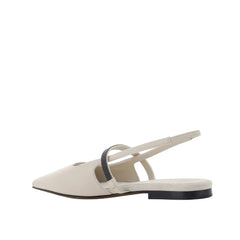 Brunello Cucinelli White Calfskin Ballet Flats - EU36/US6