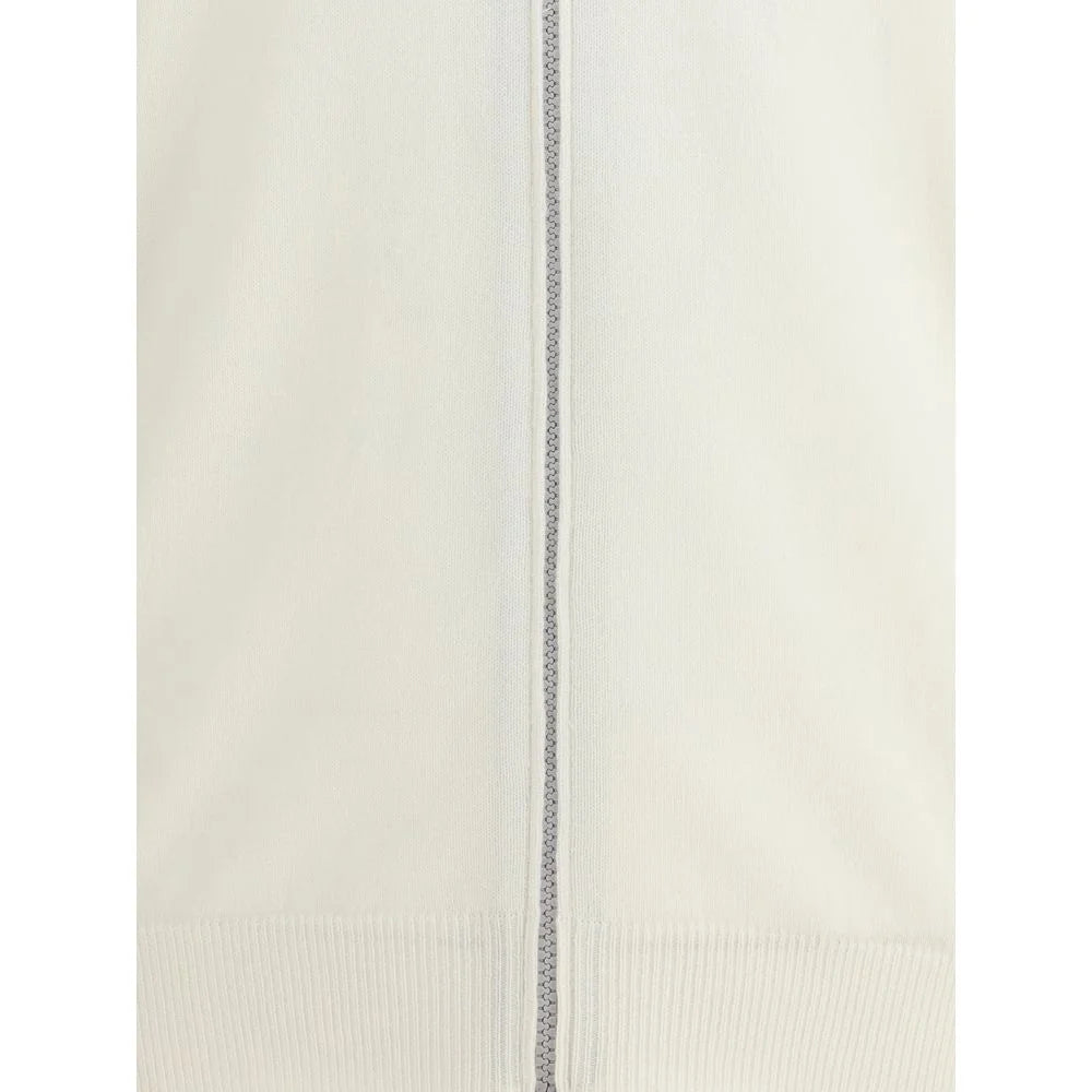 Brunello Cucinelli White Cashmere Cardigan