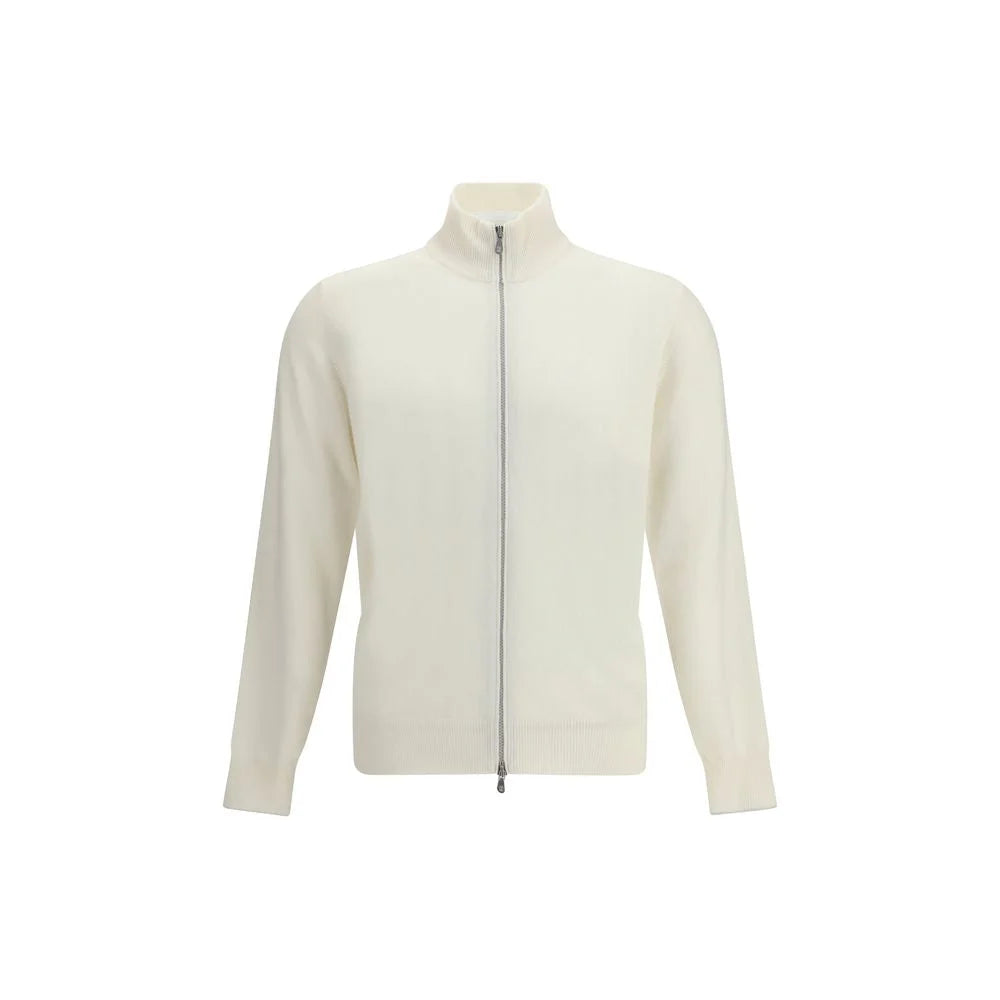 Brunello Cucinelli White Cashmere Cardigan