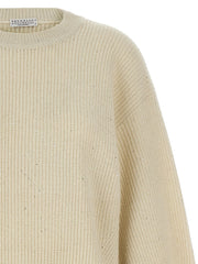 Brunello Cucinelli White Cashmere Cardigan - L