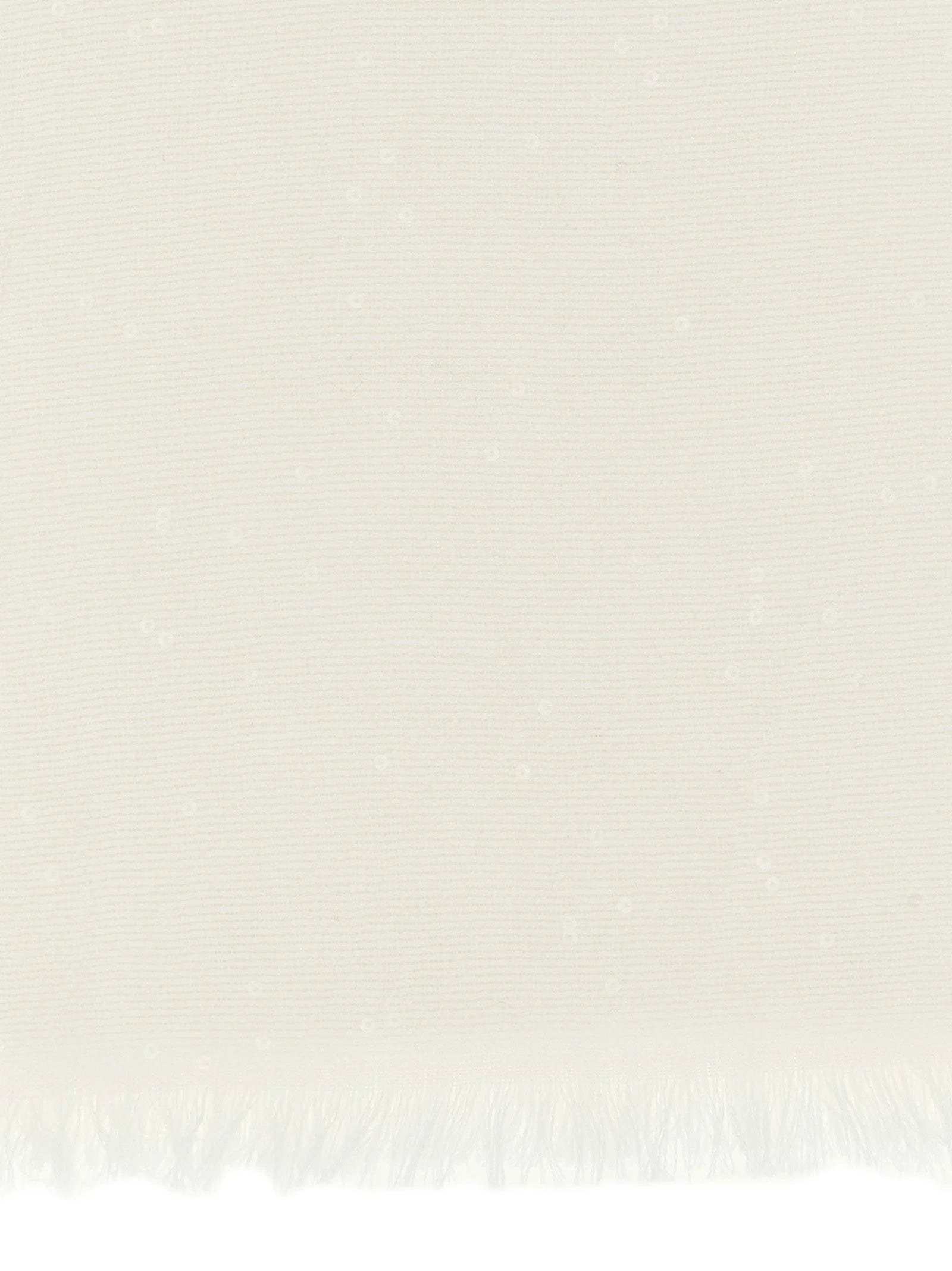 Brunello Cucinelli White Cashmere Scarf