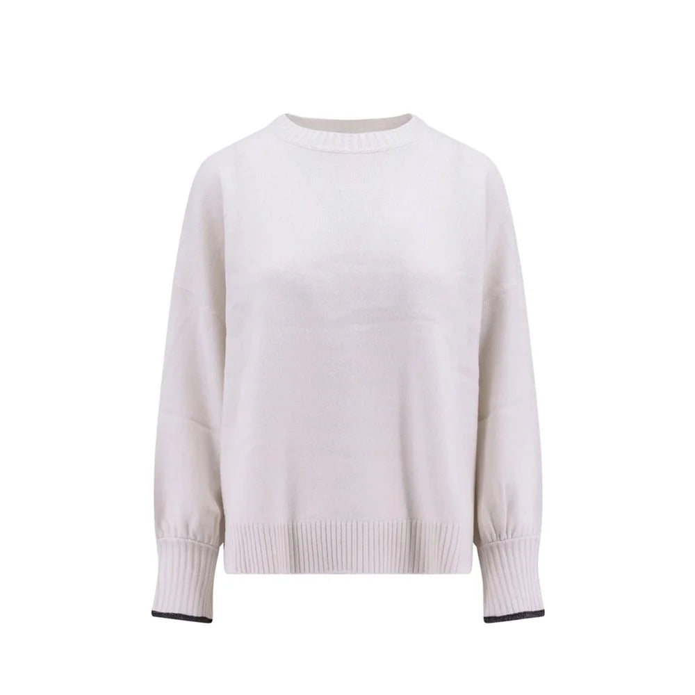 Brunello Cucinelli White Cashmere Cashmere Sweater - L