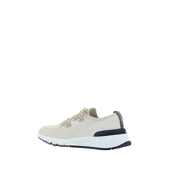 Brunello Cucinelli White Cotton Athletic Sneakers - EU46/US13