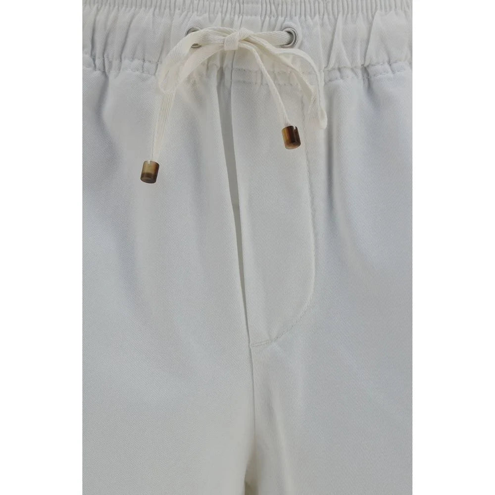 Brunello Cucinelli Weiße Baumwoll-Bermudas