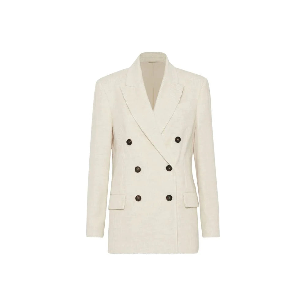 Brunello Cucinelli White Cotton Blazer