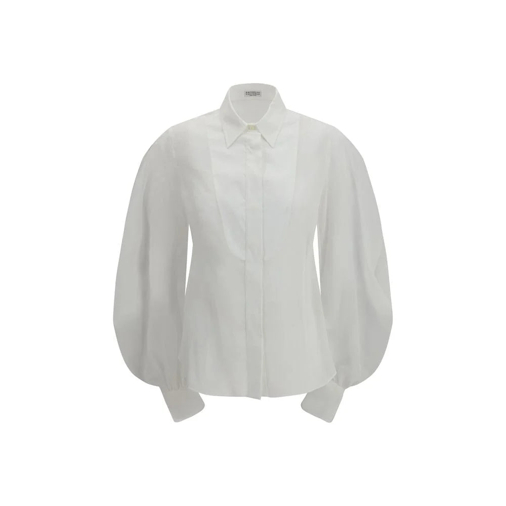 Brunello Cucinelli White Cotton Blouse