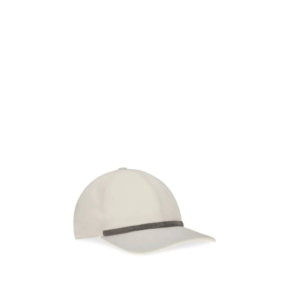 Brunello Cucinelli White Cotton Cap (Baseball Hat)