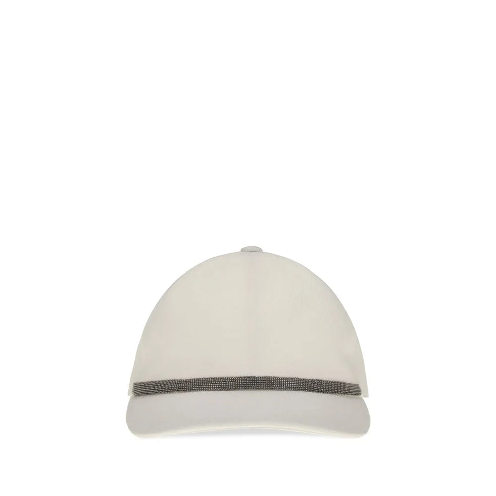 Brunello Cucinelli White Cotton Cap (Baseball Hat)