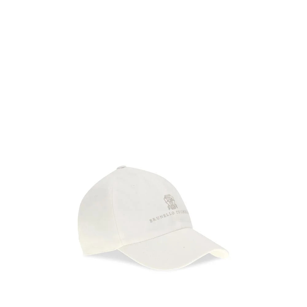 Brunello Cucinelli White Cotton Cap (Baseball Hat) - L