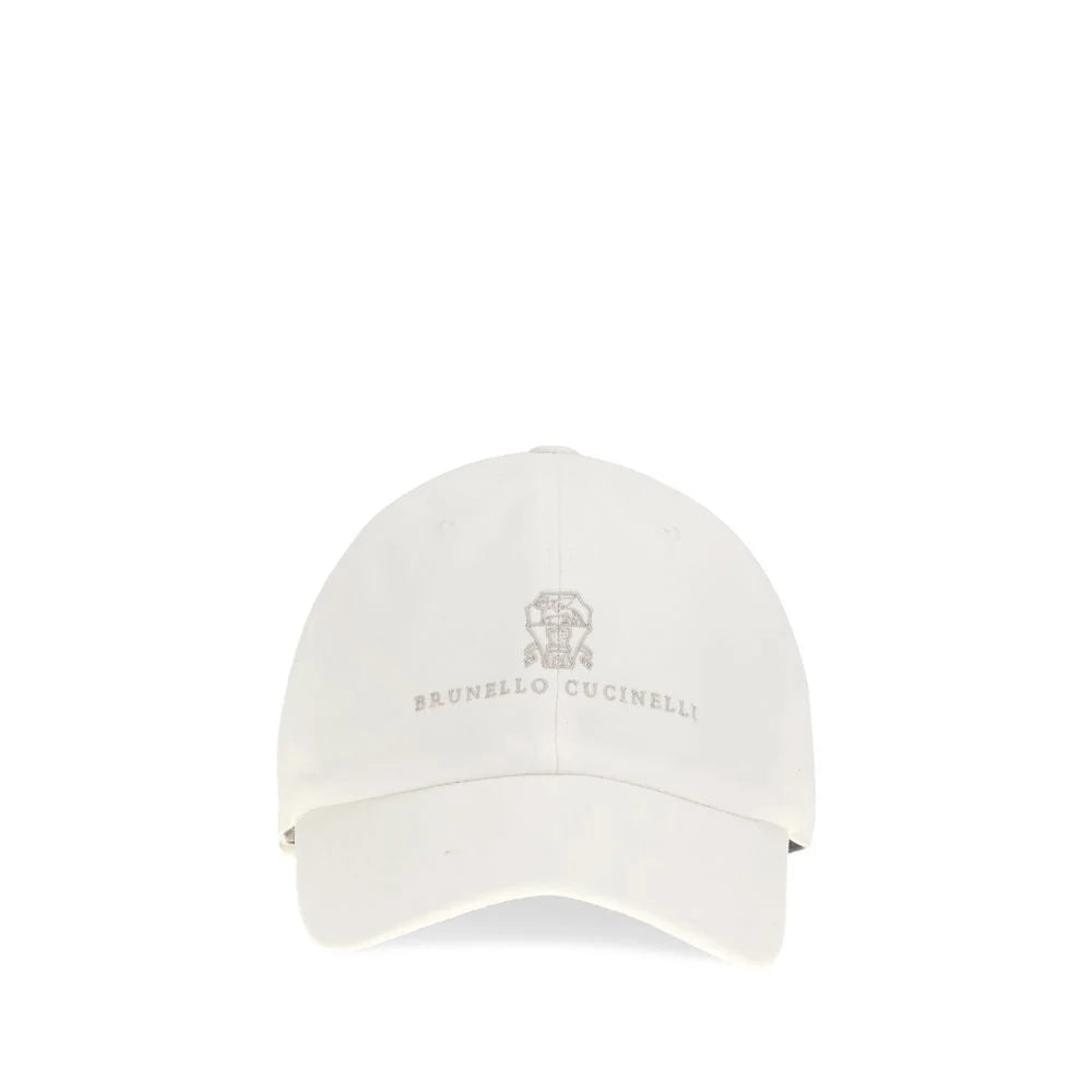 Brunello Cucinelli White Cotton Cap (Baseball Hat) - M