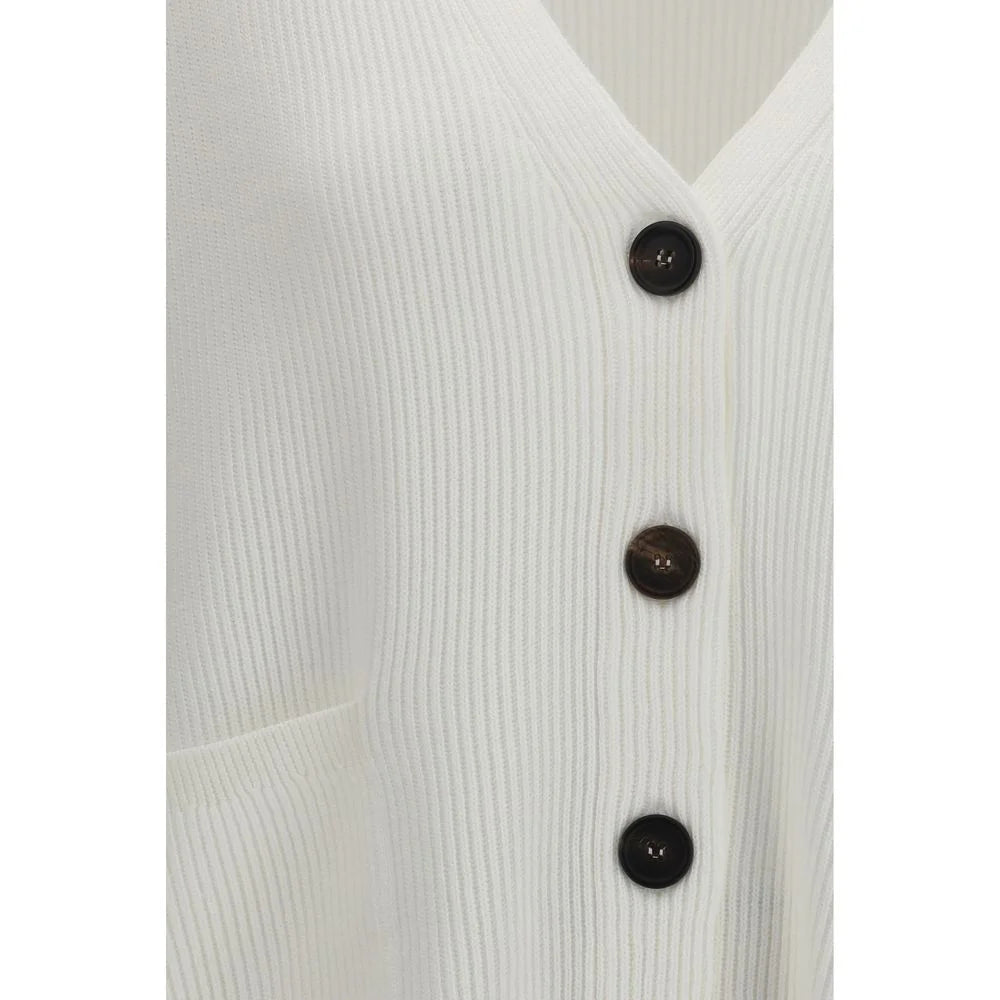 Brunello Cucinelli White Cotton Cardigan