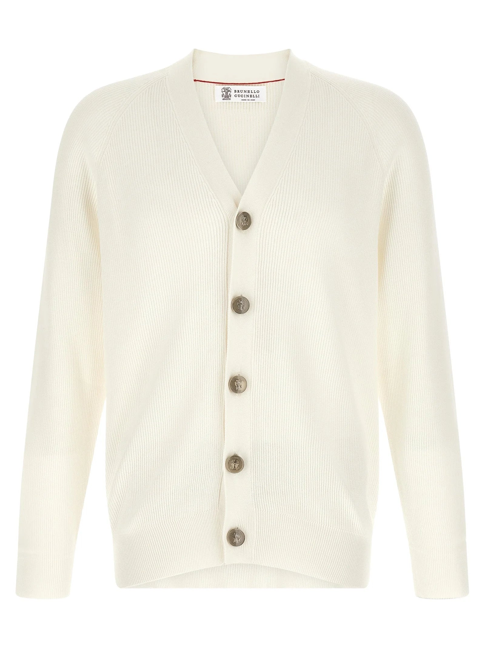 Brunello Cucinelli White Cotton Cardigan - XXL