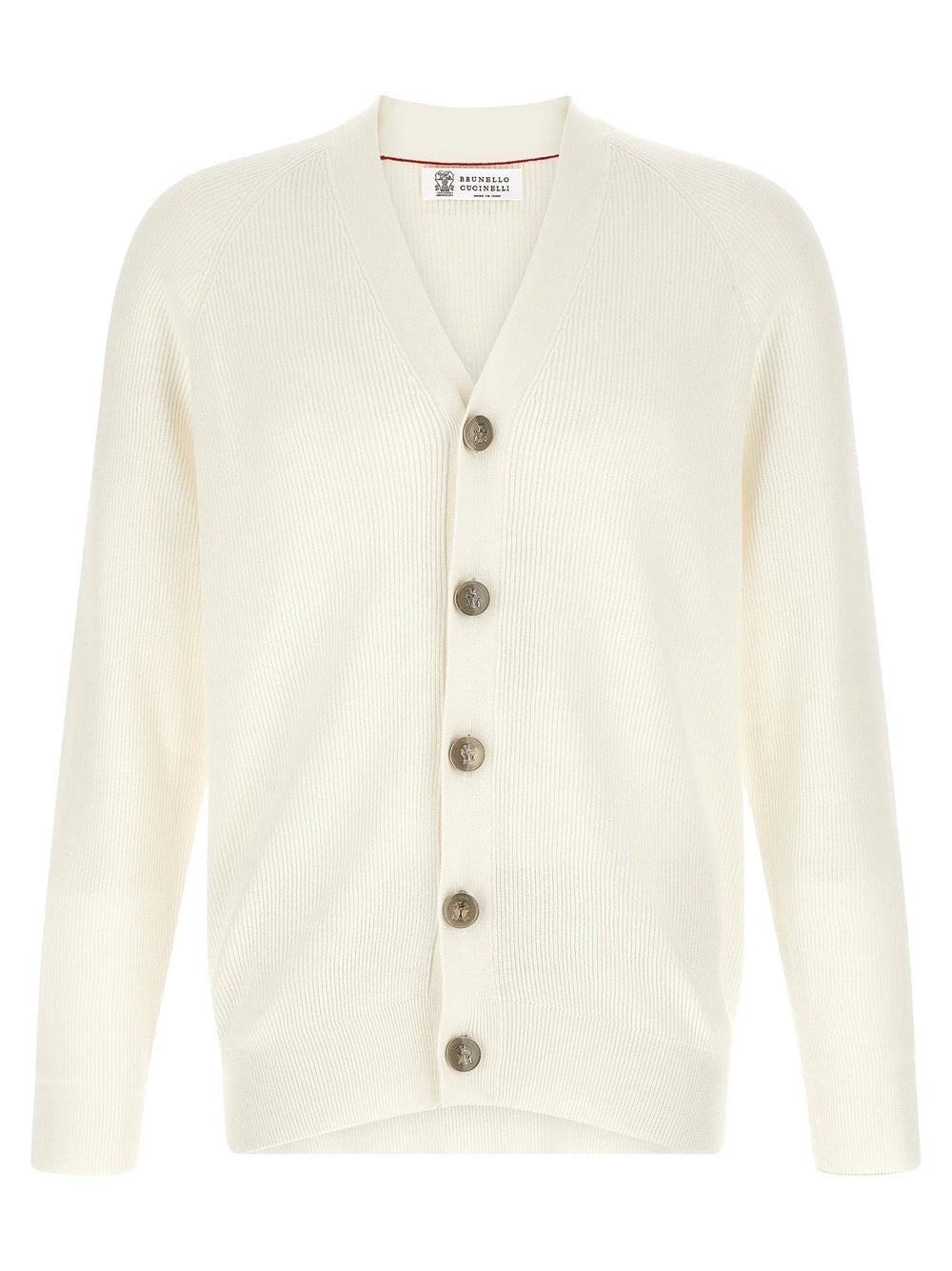 Brunello Cucinelli White Cotton Cardigan - XXL
