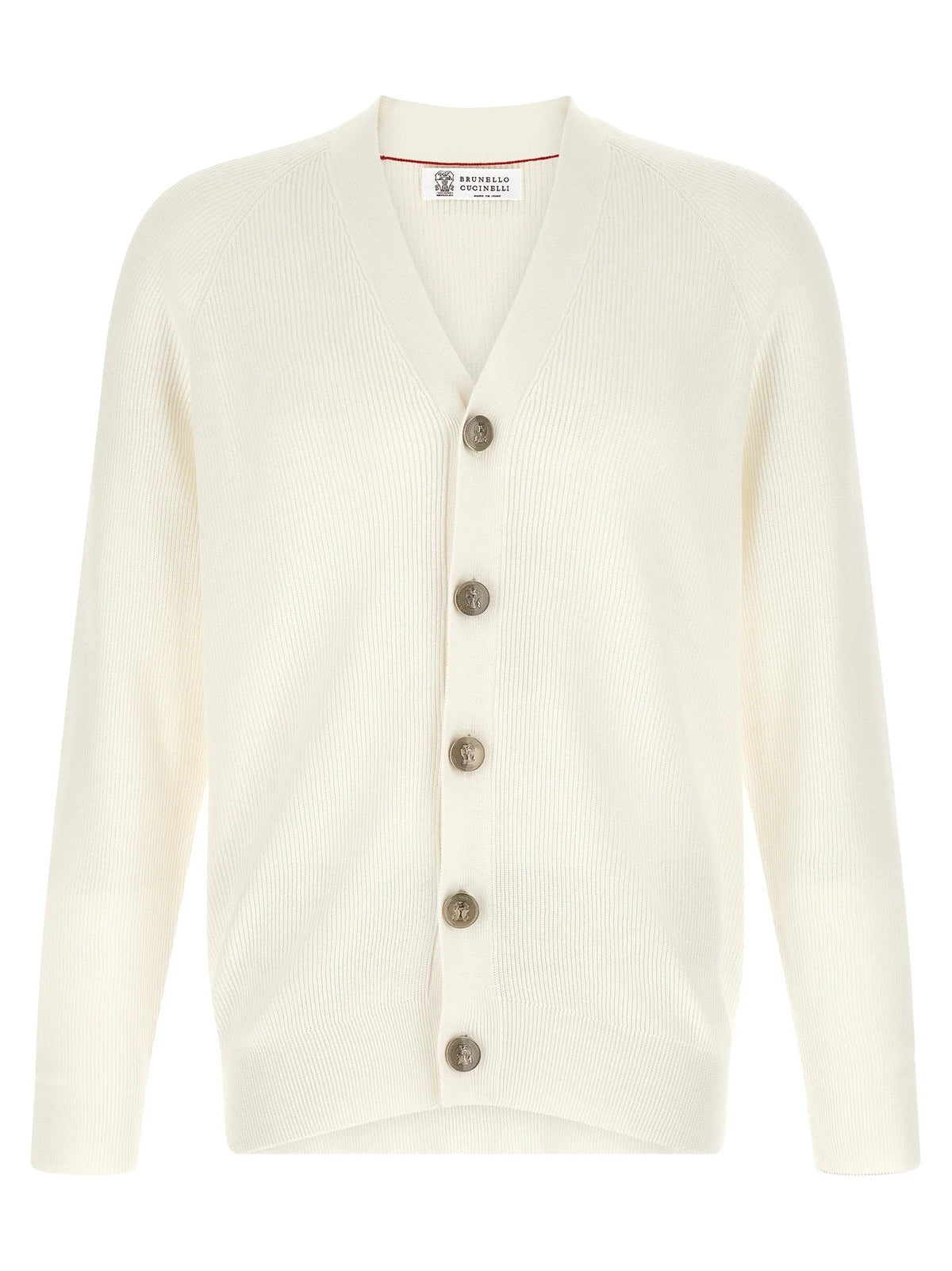 Brunello Cucinelli White Cotton Cardigan - XXL