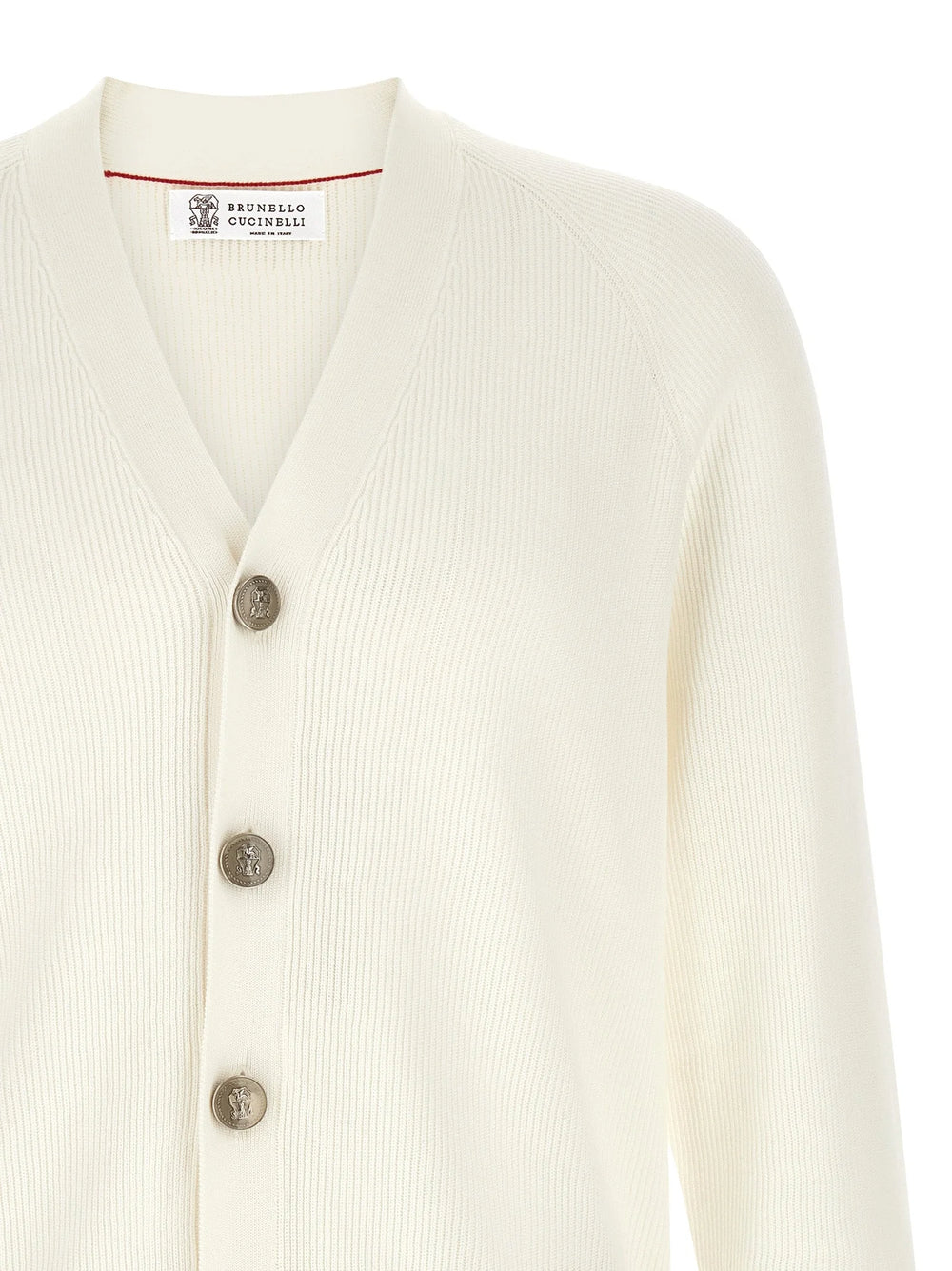 Brunello Cucinelli White Cotton Cardigan - XXL