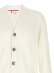 Brunello Cucinelli White Cotton Cardigan - XXL