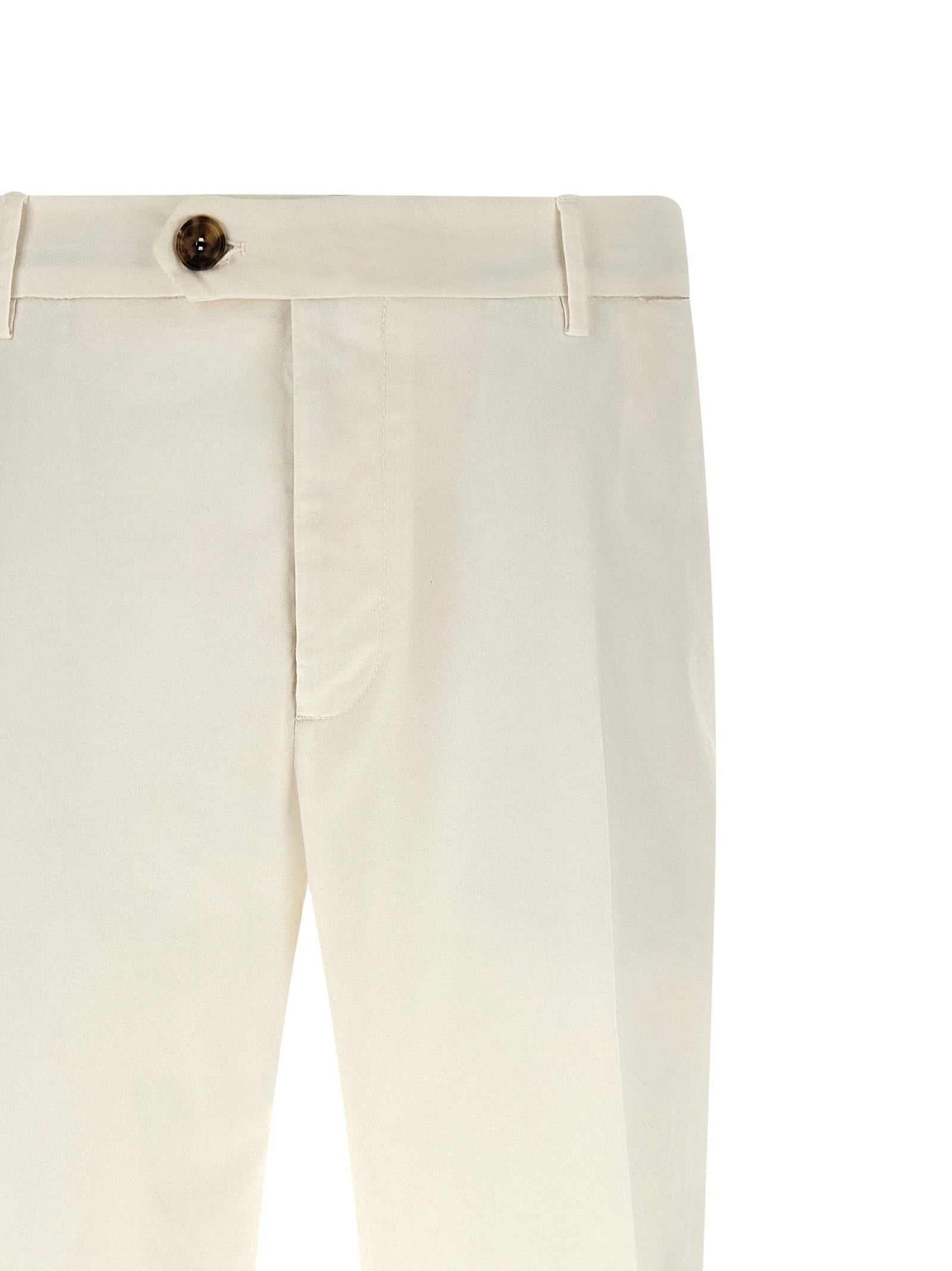 Brunello Cucinelli White Cotton Casual Pants