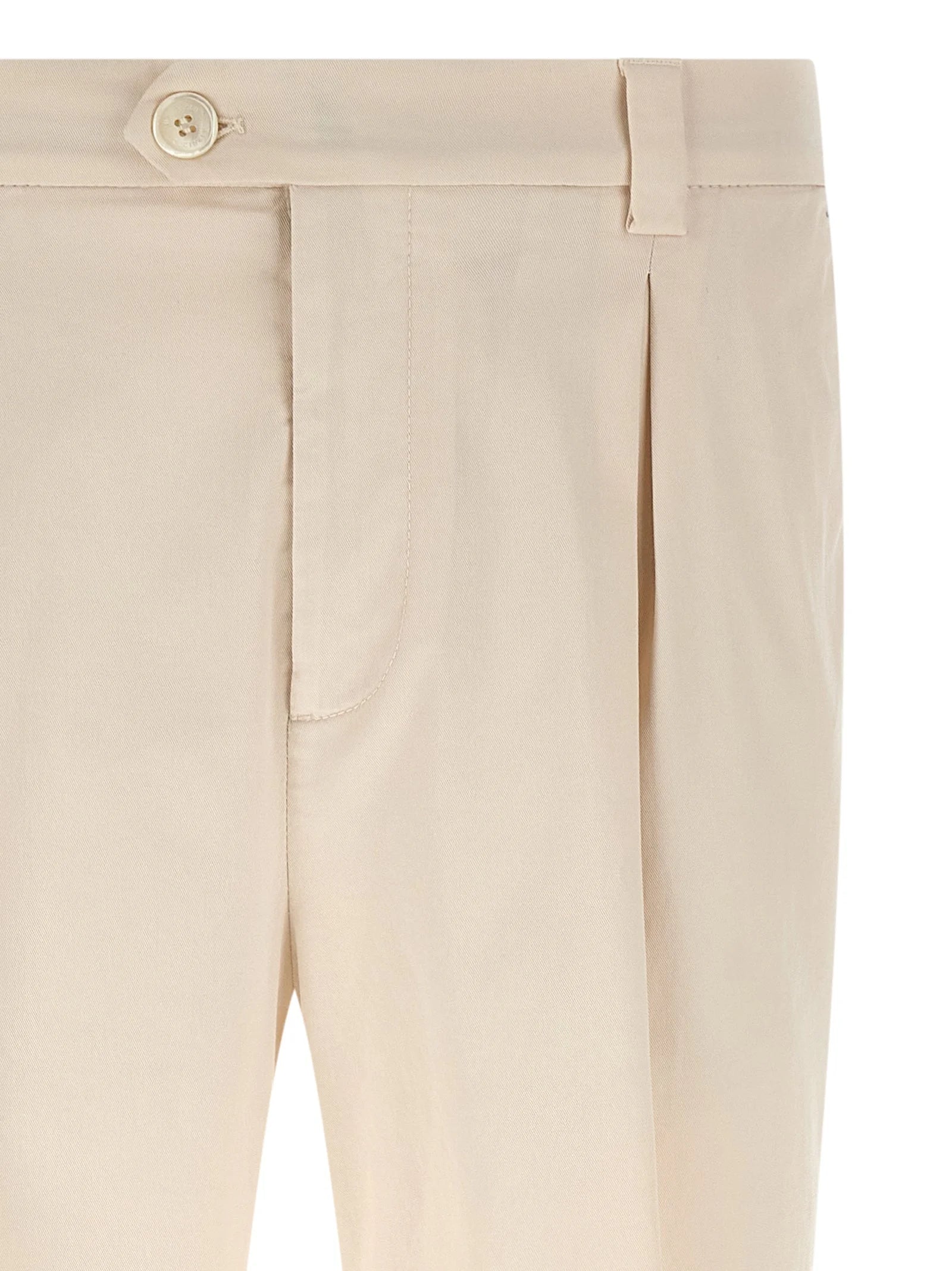 Brunello Cucinelli White Cotton Casual Pants