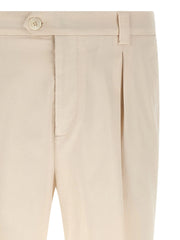 Brunello Cucinelli White Cotton Casual Pants