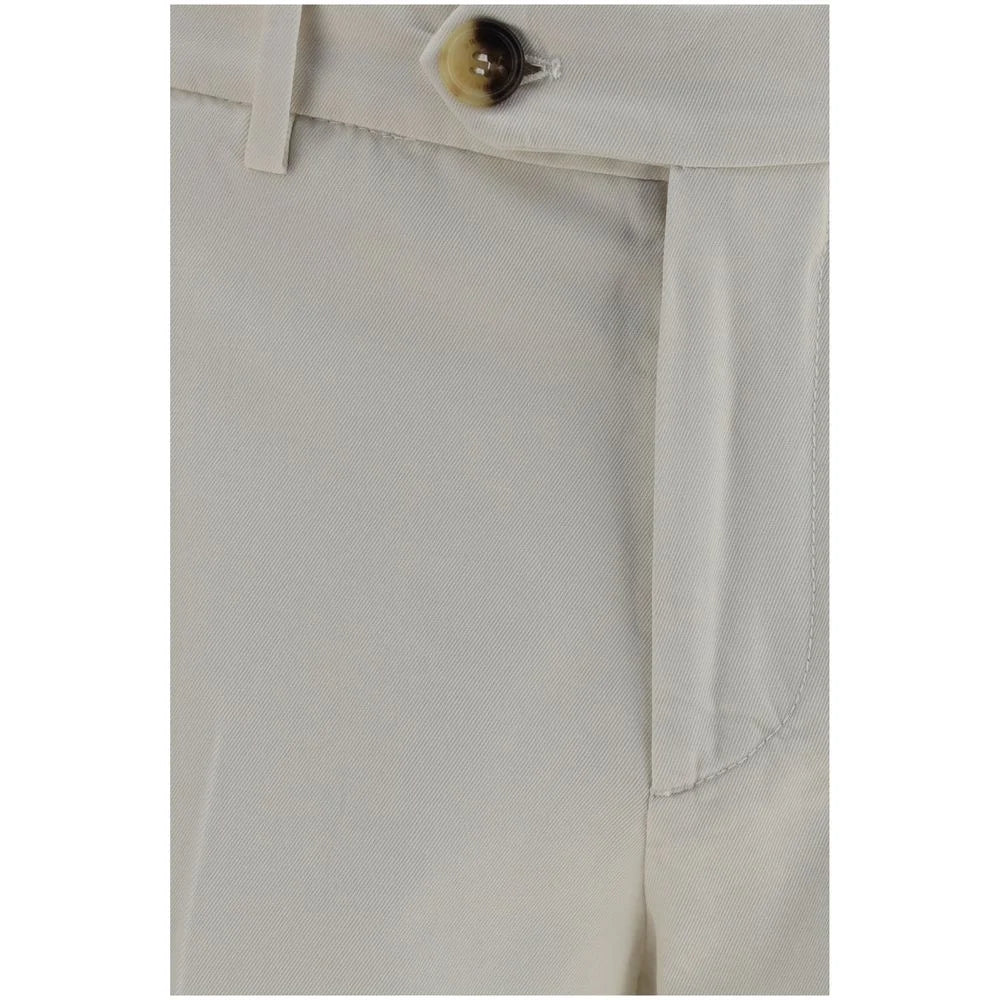 Brunello Cucinelli White Cotton Casual Pants