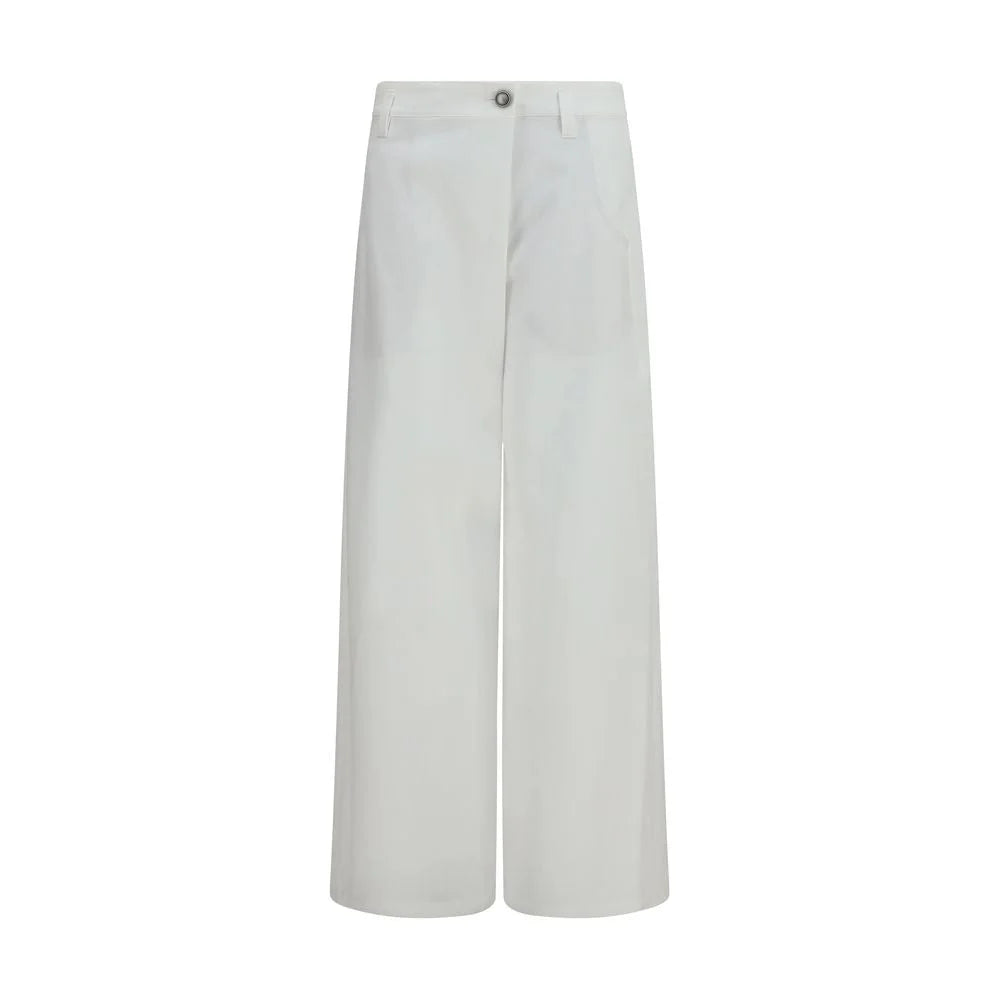 Brunello Cucinelli White Cotton Casual Pants - IT44 | L