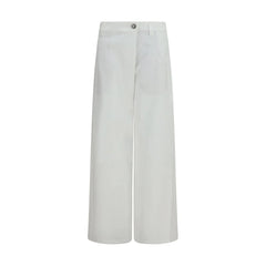 Brunello Cucinelli White Cotton Casual Pants - IT44 | L