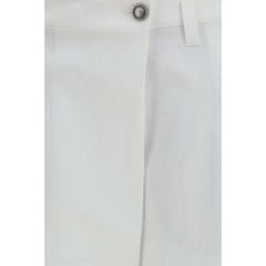 Brunello Cucinelli White Cotton Casual Pants - IT44 | L