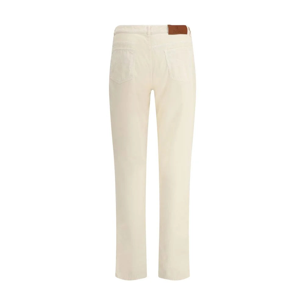 Brunello Cucinelli White Cotton Casual Pants - IT54 | XXL