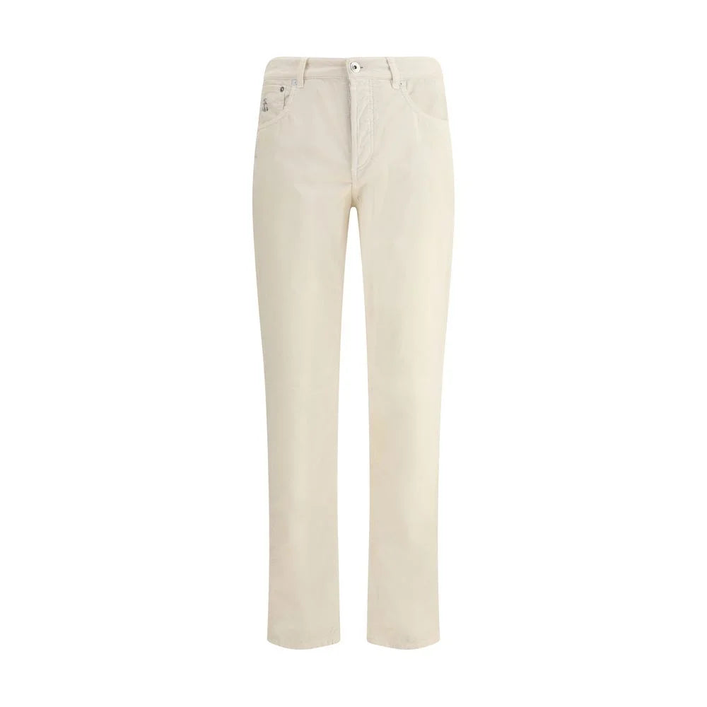 Brunello Cucinelli White Cotton Casual Pants - IT54 | XXL