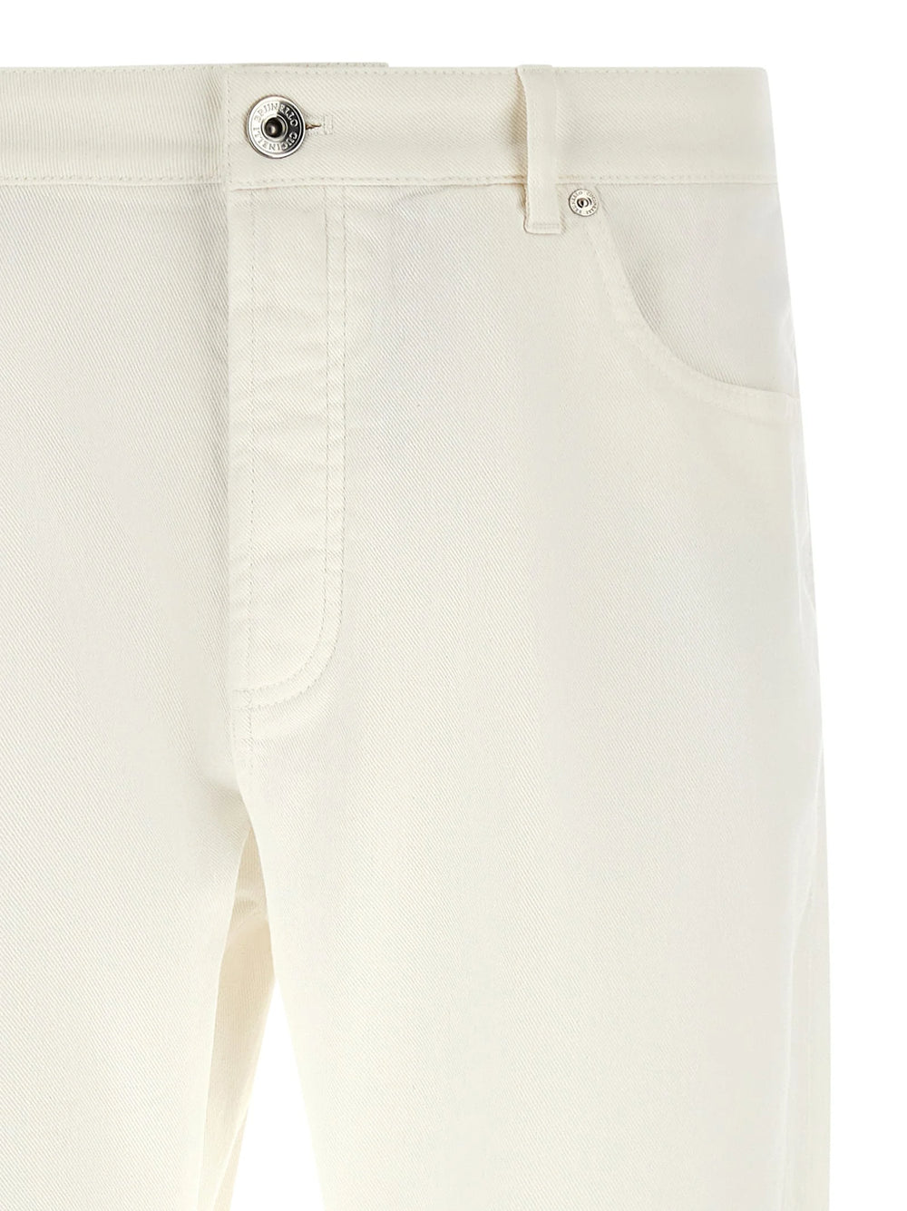 Brunello Cucinelli White Cotton Cropped Jeans