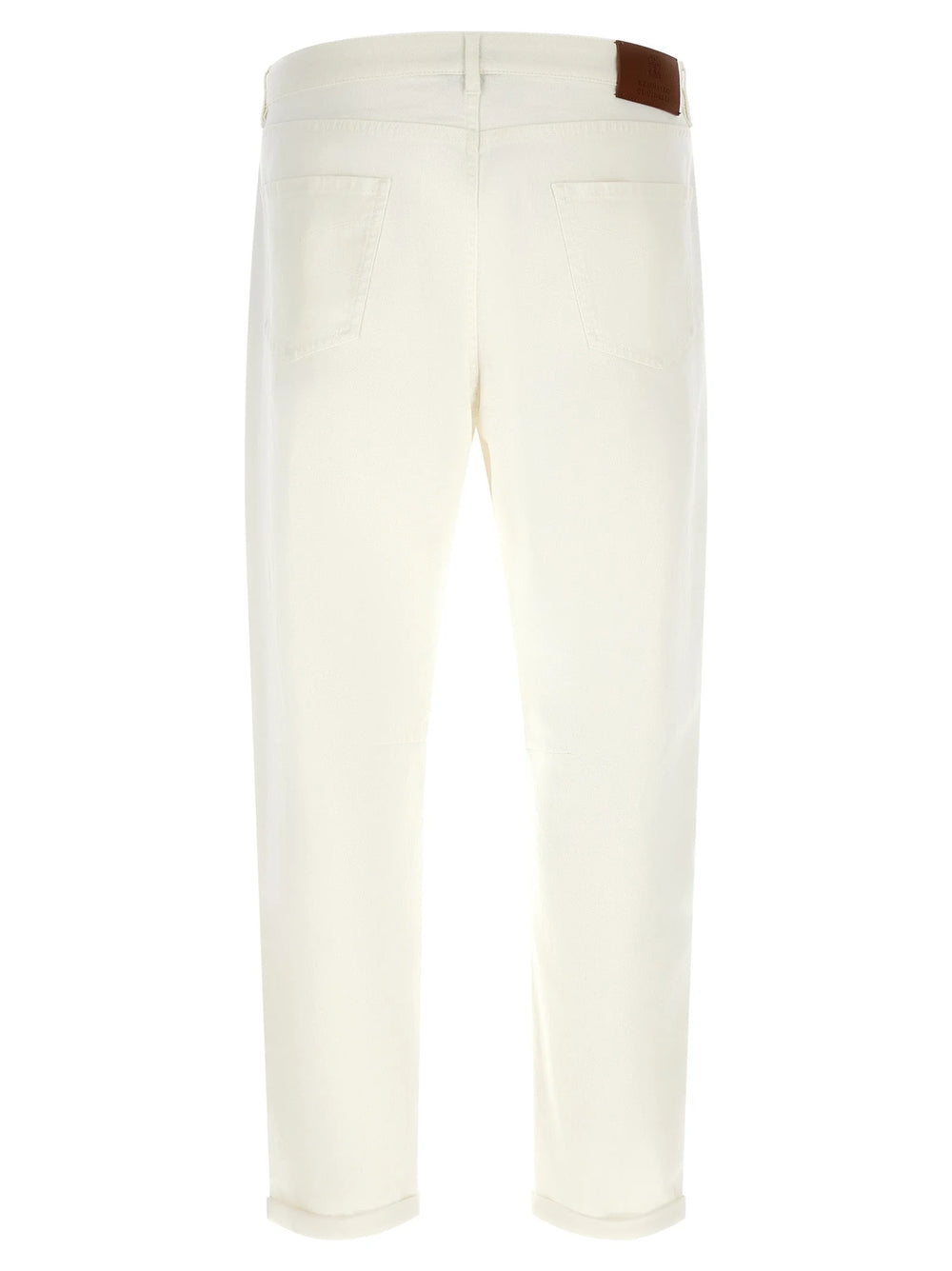 Brunello Cucinelli White Cotton Cropped Jeans