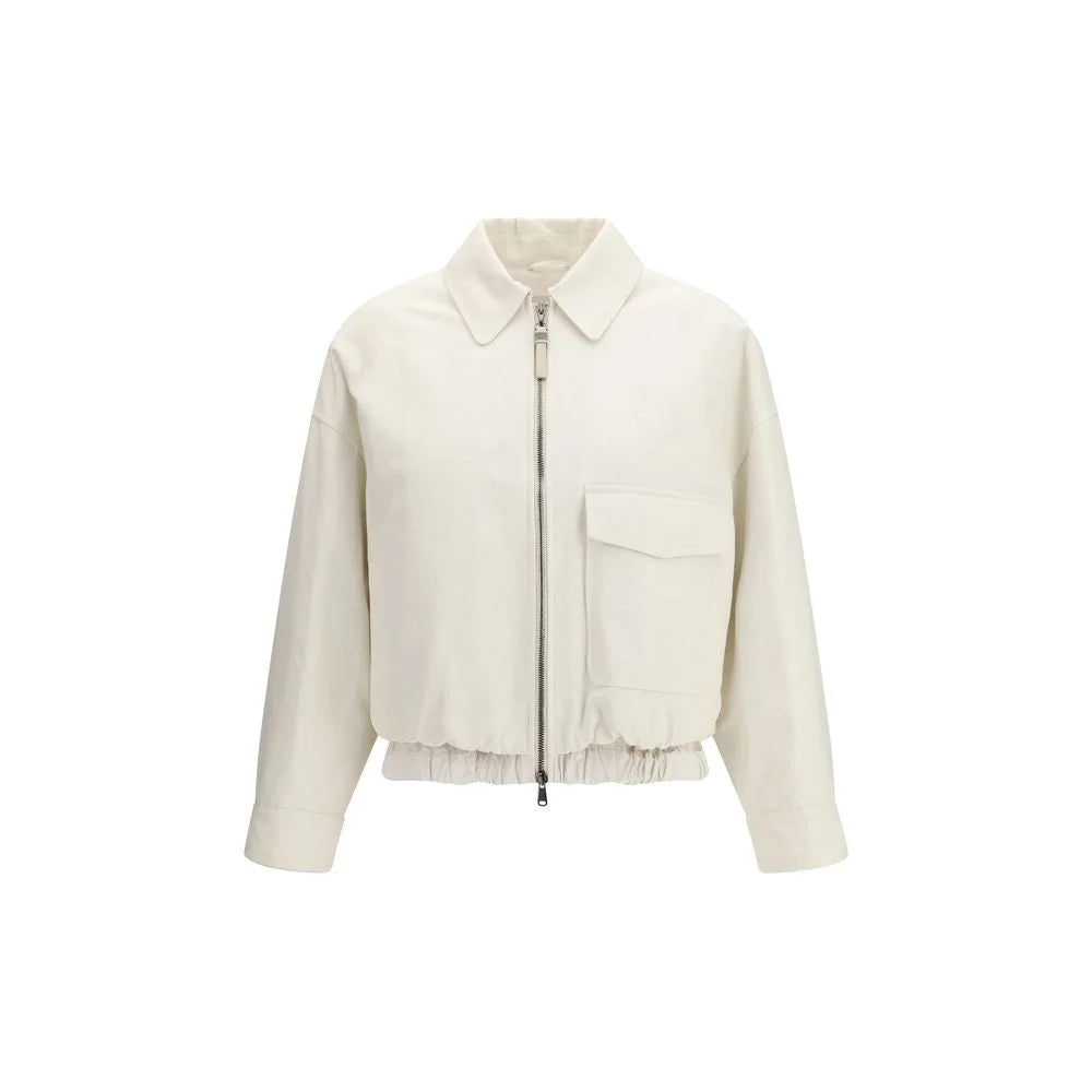 Brunello Cucinelli White Cotton Denim Jacket